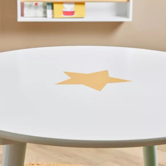 Houten kindertafel (H44 cm) Sterren Wit