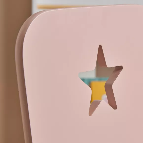 Sedia bambino legno (H50 cm) Stars Rosa