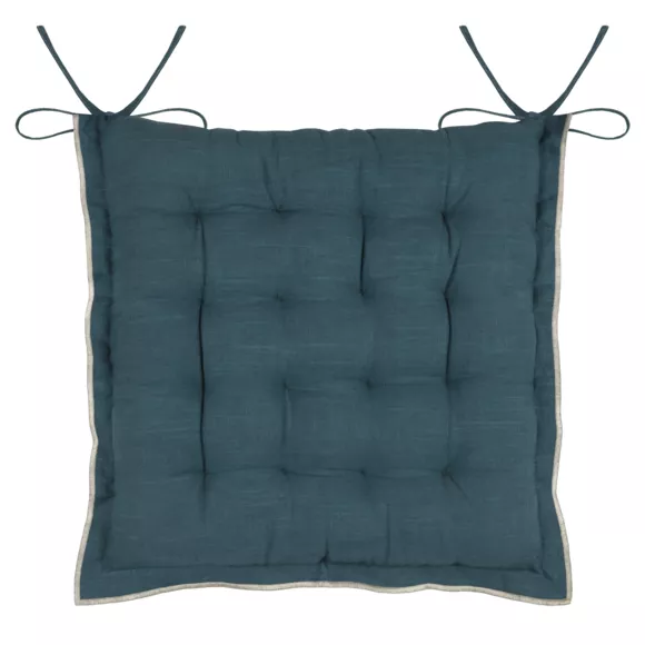 Coussin de chaise carré coton (38 x 38 cm) Helios Bleu
