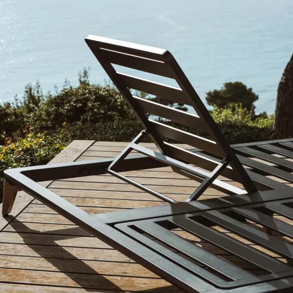 Transat double en aluminium Monte Carlo Gris anthracite