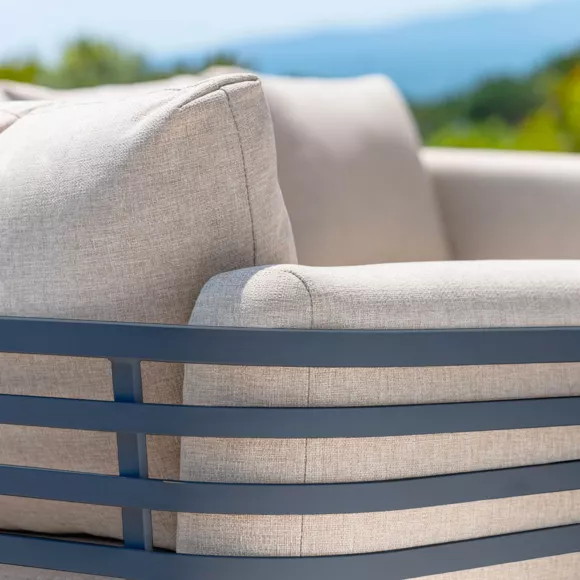 Canapé de jardin en aluminium 2 places Monte Carlo Gris anthracite et taupe