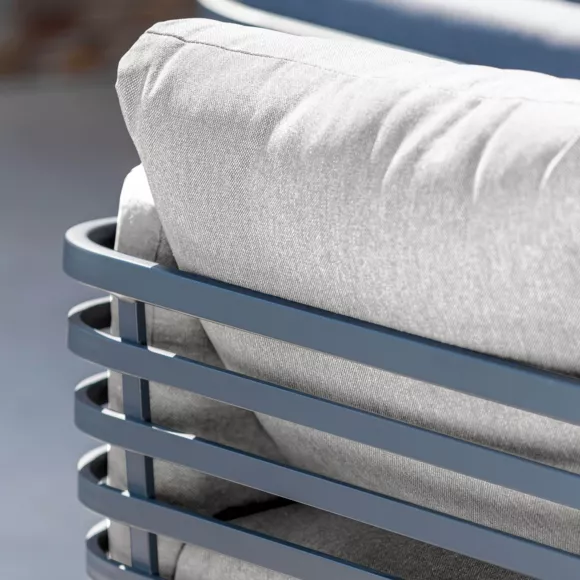 Sofá de jardín de aluminio 2 plazas Monte Carlo Gris antracita y gris claro