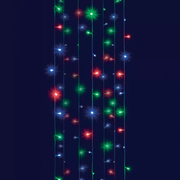 Cortina de luces interconectable alto 2m L2 m Multicolor 96 LED
