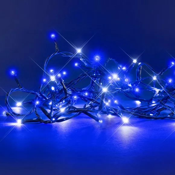 Luces de Navidad Bicolor Flashing light 8 m Azul y blanco frío 128 LED