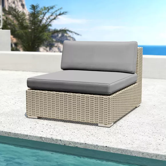Salon de jardin en résine tressée 9 places 9 pcs Palma Gris et anthracite