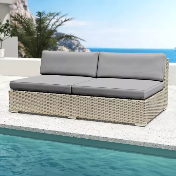 Salon de jardin en résine tressée 9 places 9 pcs Palma Gris et anthracite