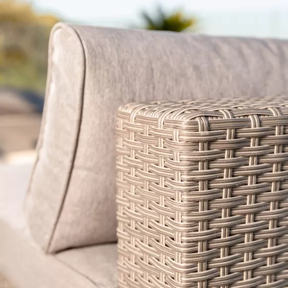 Gartensessel geflochtenes Polyrattan Palma Grau und Taupe