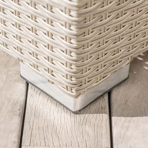 Gartensessel geflochtenes Polyrattan Palma Grau und Anthrazitgrau