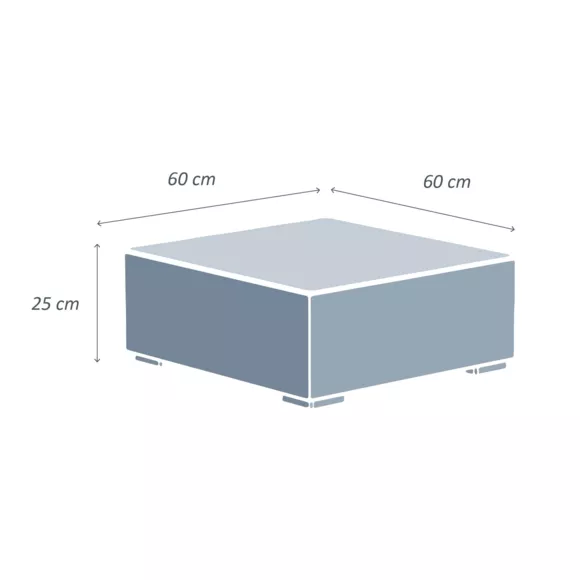 Mesa de salón de jardín cuadrada en resina trenzada Palma - Gris