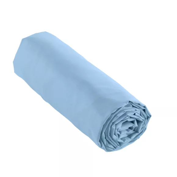EM - Drap housse 140 x 190 cm Percale unie CALI Bleu ciel