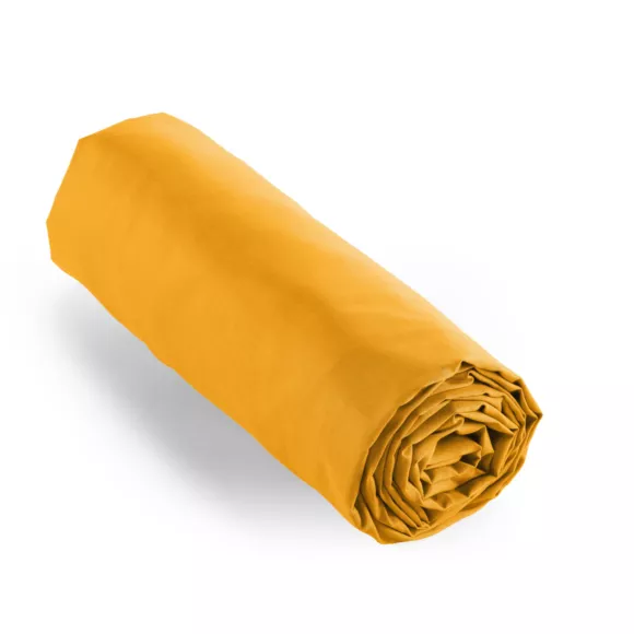 Sábana bajera en percal de algodón  (140 cm) Cali Amarillo mostaza