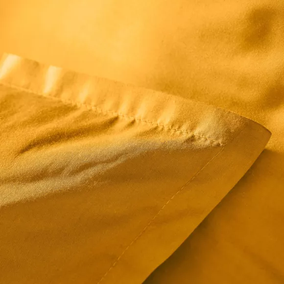 Funda de almohada rectangular de percal de algodón (80 cm) Cali Amarillo mostaza