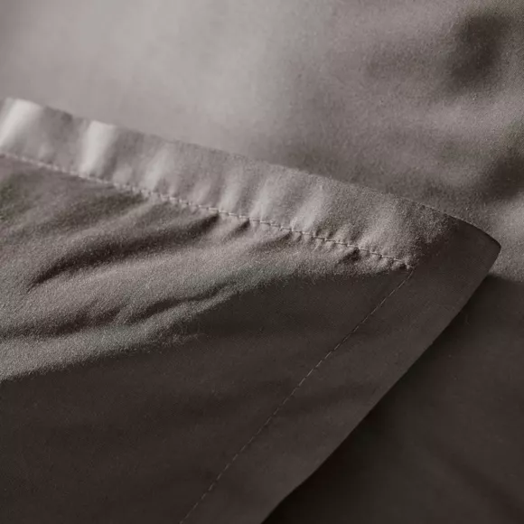 Housse de couette percale de coton (240 x 220 cm) Cali Gris anthracite
