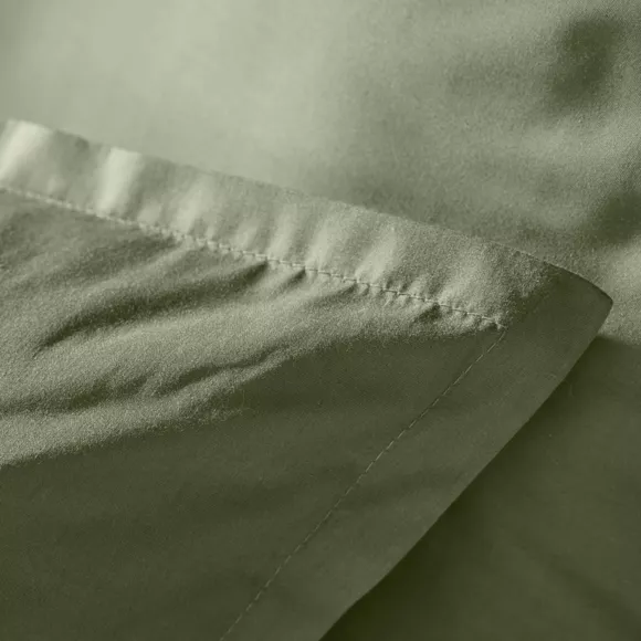 Funda de almohada cuadrada en percal de algodón (65 cm) Cali Verde romero