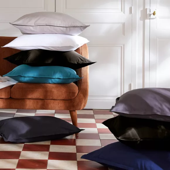 Housse de couette percale de coton (240 x 220 cm) Cali Noire