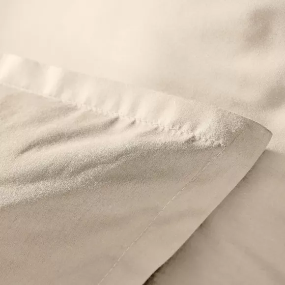Funda de almohada rectangular de percal de algodón (80 cm) Cali Beige lino