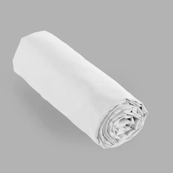 Drap housse percale de coton (90 x 190 cm) Cali Blanc
