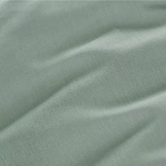 EM - Drap housse 140 x 200 cm Percale unie CALI Eucalyptus