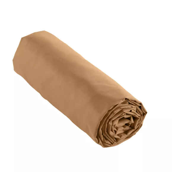 EM - Drap housse 200 x 200 cm Percale unie CALI Camel