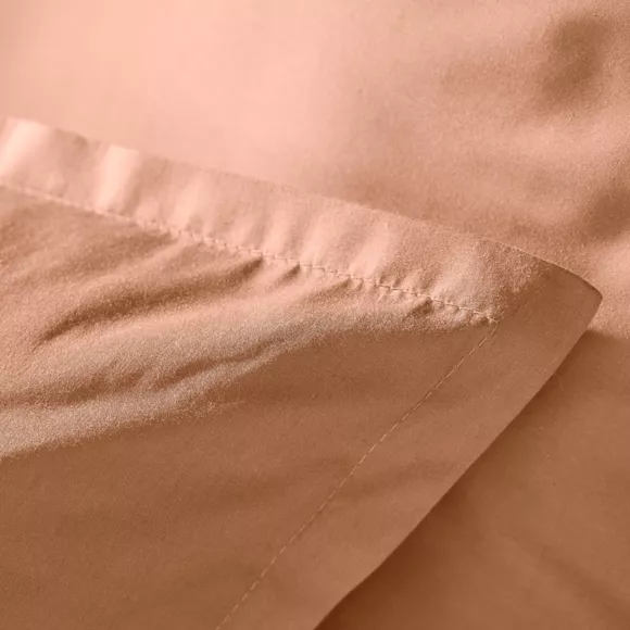 EM - Taie d'oreiller volant plat 80 x 80 cm Percale unie CALI Rose pche