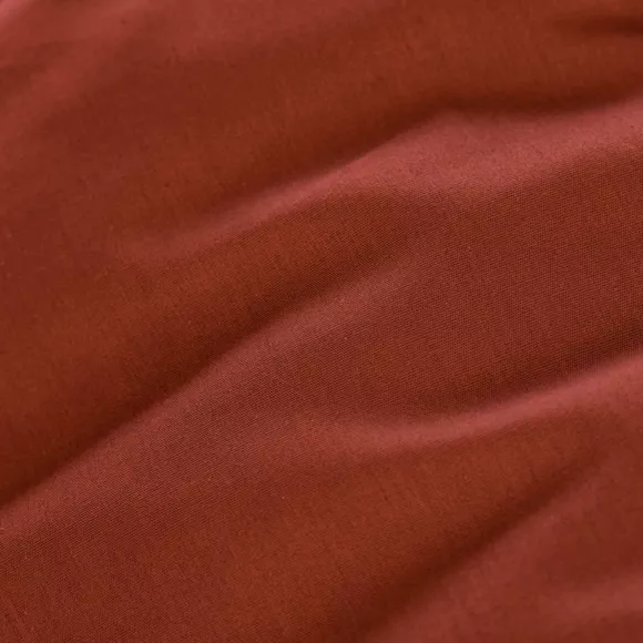 Drap housse percale de coton (160 x 200 cm) Cali Terracotta