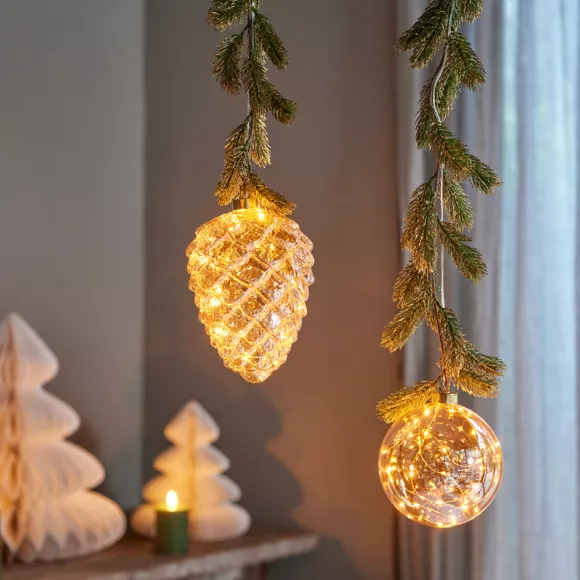 1 Micro LED boule intŽrieur dia14cm-30L ambre/blanc classique 