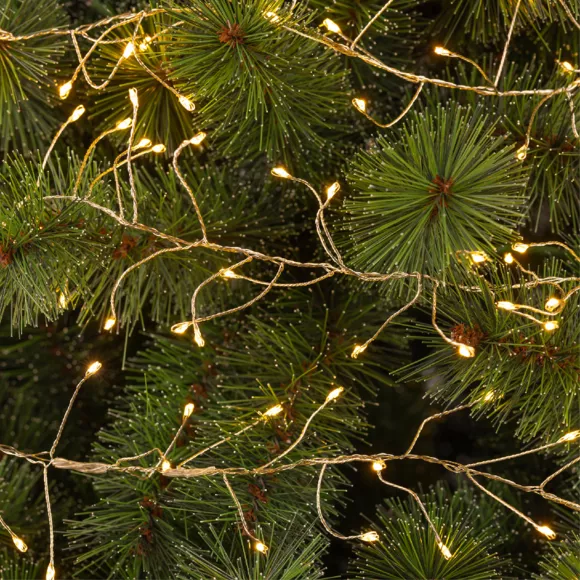 Guirlande lumineuse 6 m 480 Micro LED câble argent Luxe Blanc chaud