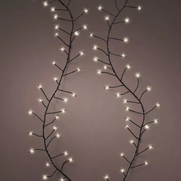 Guirlande lumineuse 6 m 480 Micro LED câble noir Luxe Blanc chaud