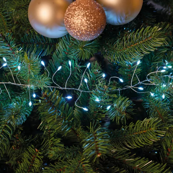Guirlande lumineuse 12 m 960 Micro LED câble argent Luxe Blanc froid