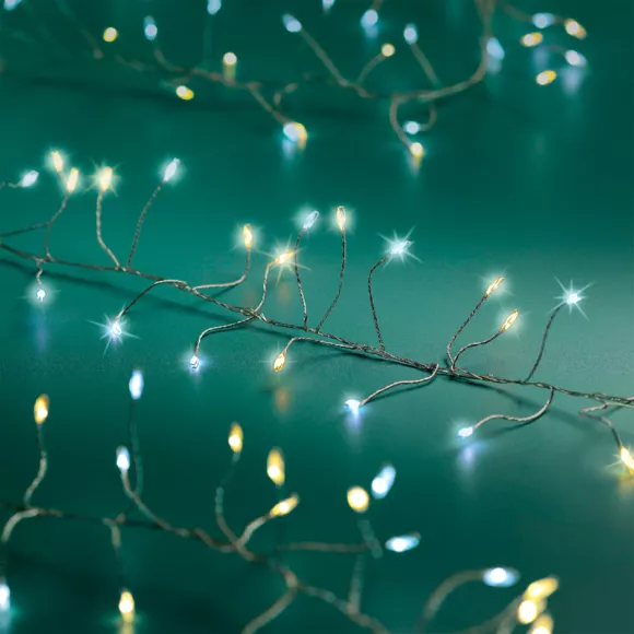 Guirlande lumineuse 12 m 960 Micro LED câble argent Luxe bicolore Blanc chaud et froid