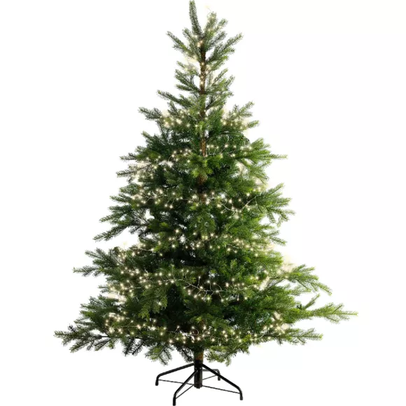 Guirlande lumineuse 18 m 1440 Micro LED câble argent Luxe Blanc chaud