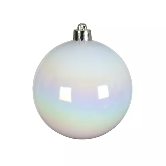 Lot de 12 boules de Noël (D60 mm) Alpine Blanc irisé
