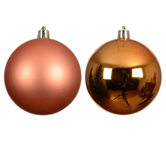 Lot de 4 boules de Noël (D100 mm) Aravis Orange chaleureux