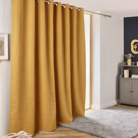 Rideau obscurcissant thermique (280 x 240 cm) Alba Jaune moutarde