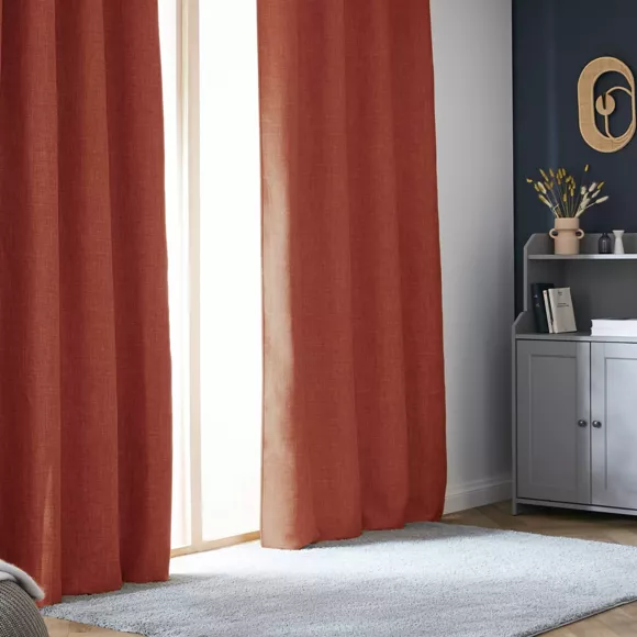 Rideau obscurcissant thermique galon fronceur (180 x 260 cm) Alba Terracotta