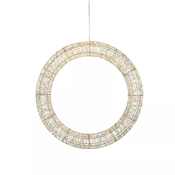 1 Micro LED couronne extŽrieur L16.00-W116.00-H1616.00cm-1800L argent/blanc chaud GEANT