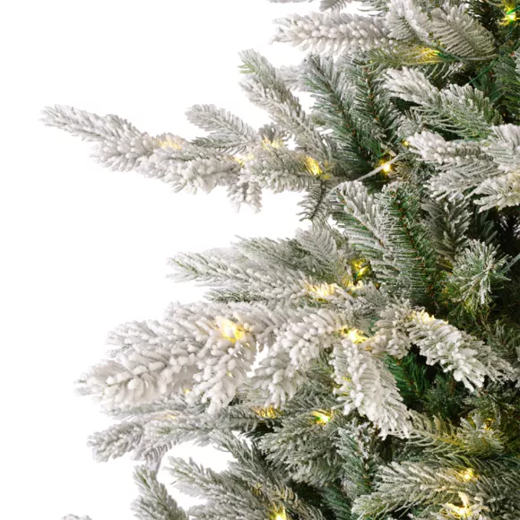 Sapin de Noël artificiel lumineux 550 LED H210 cm Glorious Vert enneigé