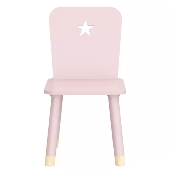 Houten kinderstoel (H50 cm) Sterren Roze