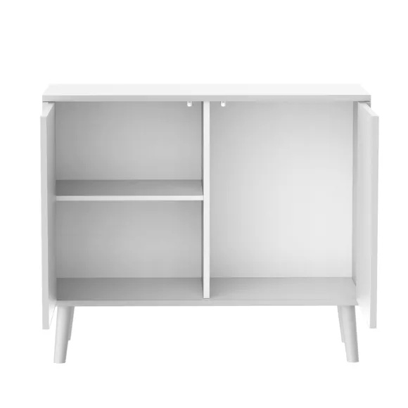 Mueble de almacenamiento infantil de madera con 2 puertas (H65 cm) Stars Blanco