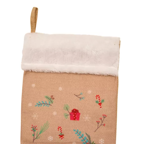 BOTTE PERE NOEL JUTE H45CM