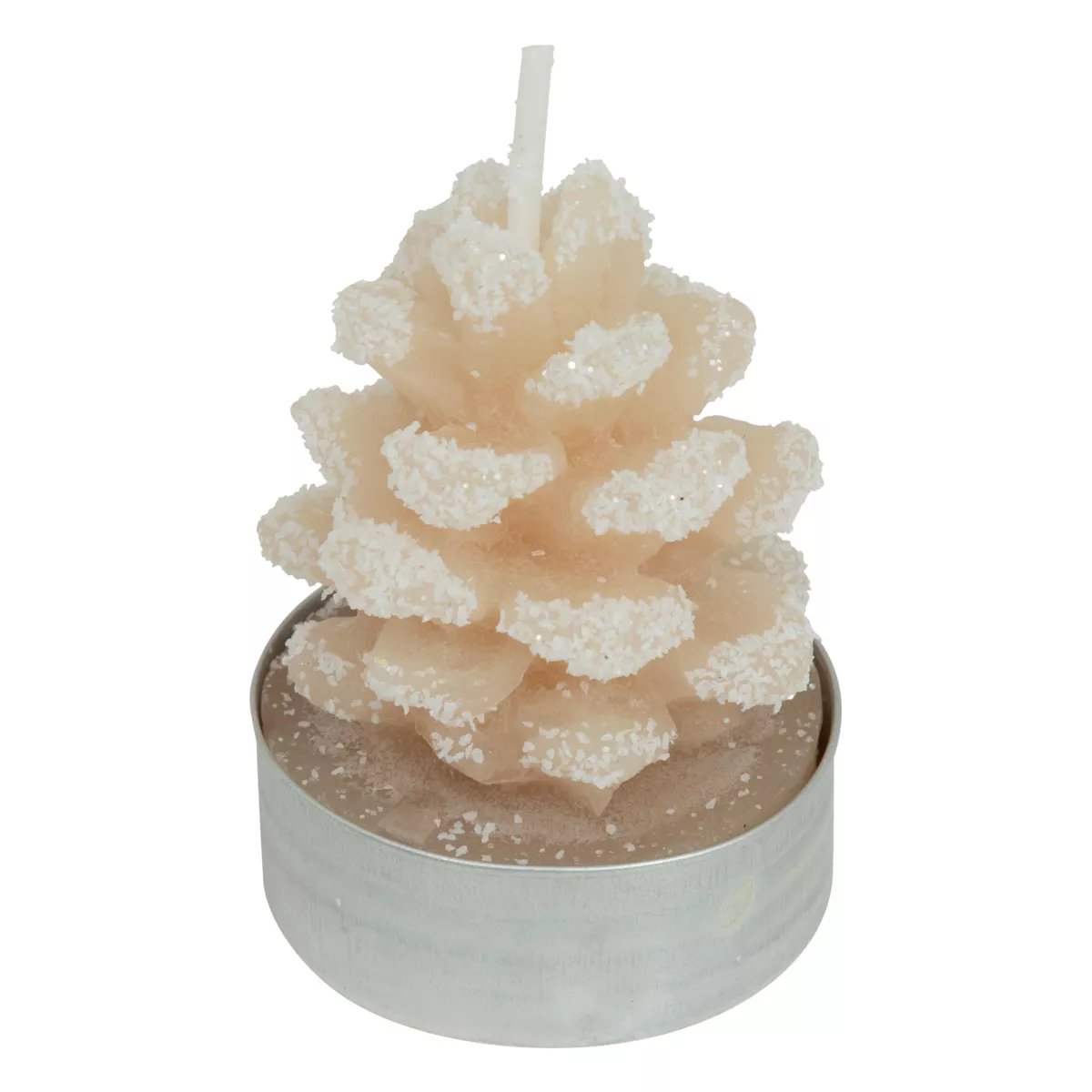 Lote de 4 velas de té Piña nevada Beige
