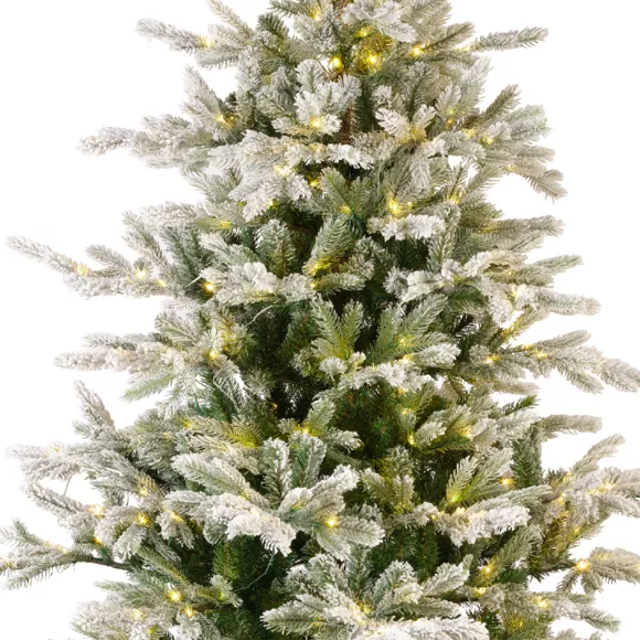 Sapin de Noël artificiel lumineux 700LED H240 cm Glorious Vert enneigé