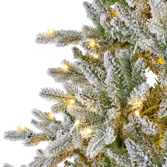 Sapin de Noël artificiel lumineux 430 LED H210 cm Allix Vert enneigé
