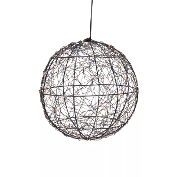 BOULE AVEC LED MƒTAL NOIR 25CM