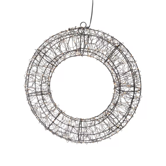 COURONNE AVEC LED 38CM NOIR