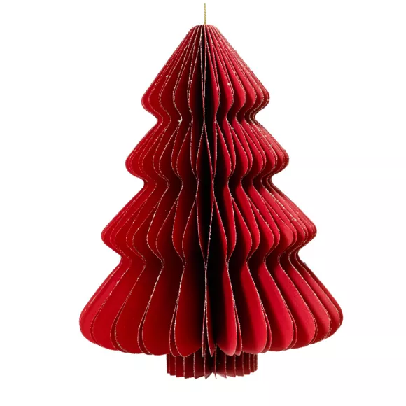 1 Sapin papier 56 couches papier 120gsm dia11.25-H15cm rouge MAGNETIQUE