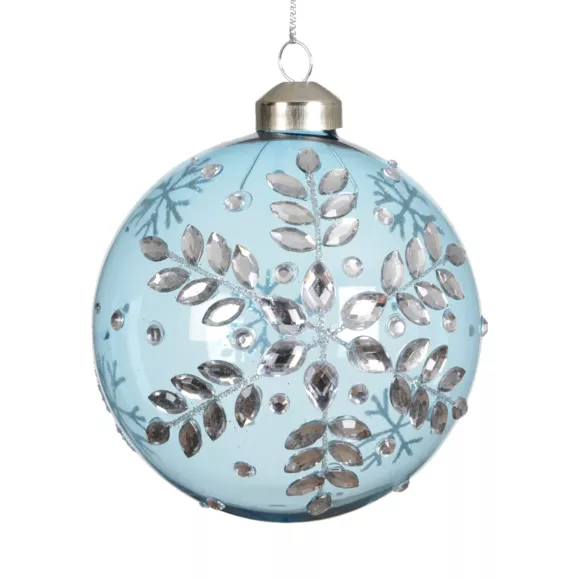 LOT DE 2 (EN VERRE)  Boules verre  Glace de diamant dia10cmbleu ciel
