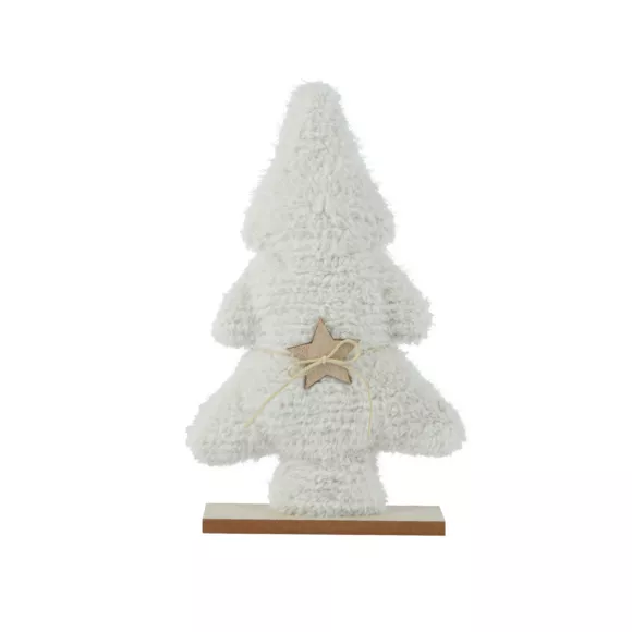 1 Sapin polyester L6-W24-H38cm blanc 