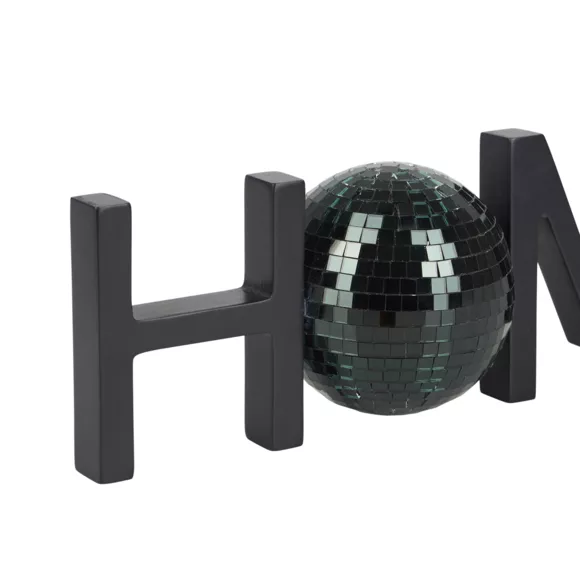 Mot DŽco ˆ Poser MDF 'HOME' Sequins Noir  Dim : l30xH9xP8cm