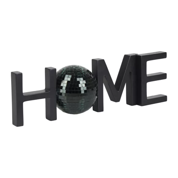 Mot DŽco ˆ Poser MDF 'HOME' Sequins Noir  Dim : l30xH9xP8cm